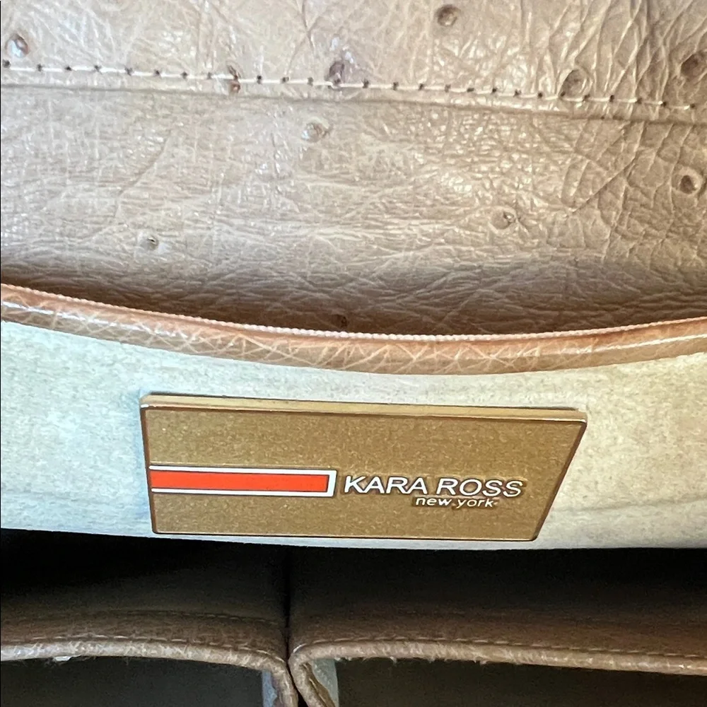 Kara Ross nude ostrich handbag with detachable shoulder strap - Picture 8 of 13